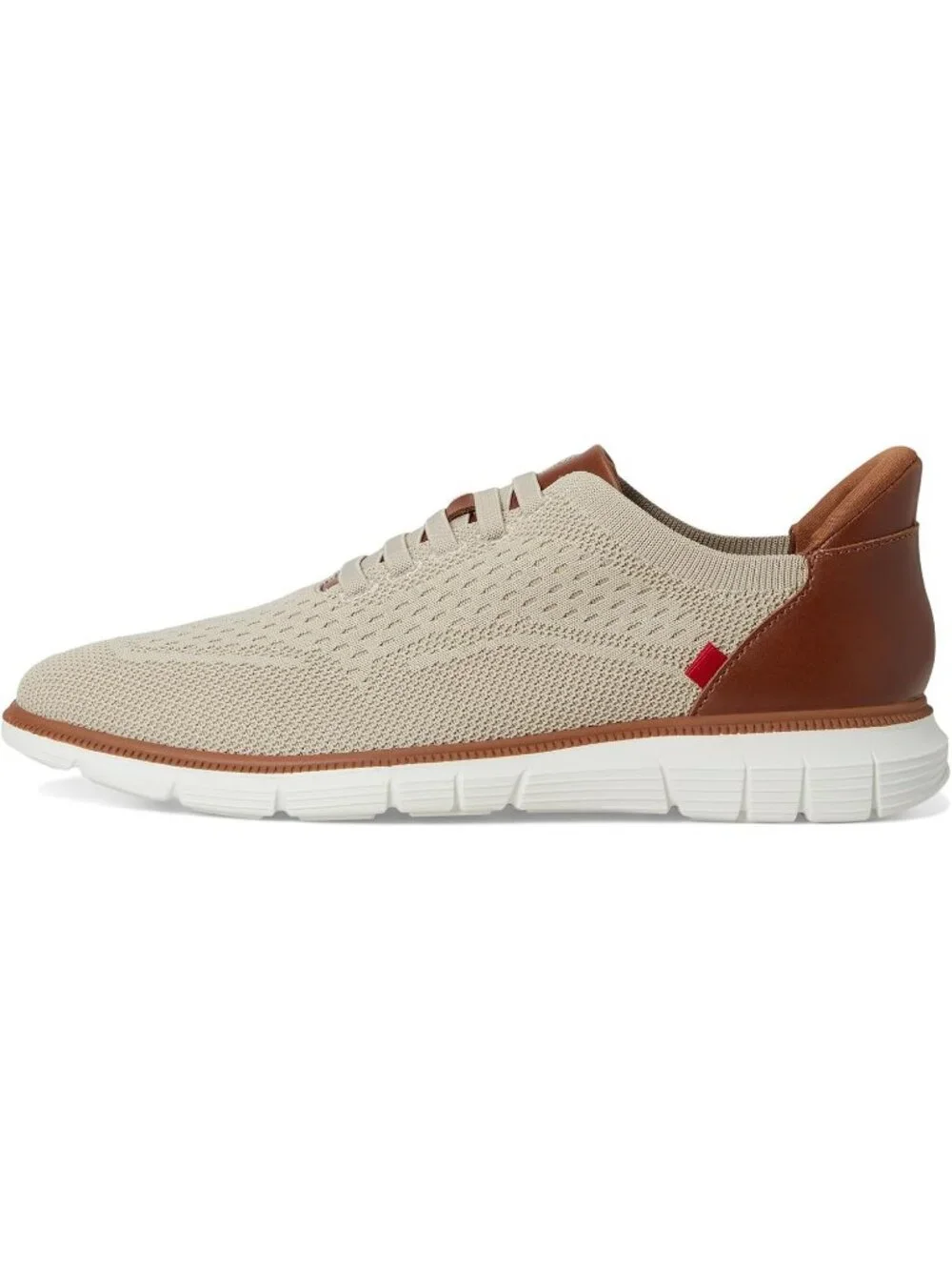 Marc Joseph Men's Beige Leather Slip On Round Toe Solid Comforts Oxfords Shoes